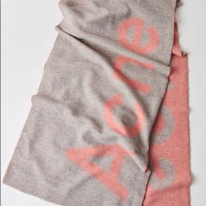 Acne Studios Logo Scarf Grey/Pink